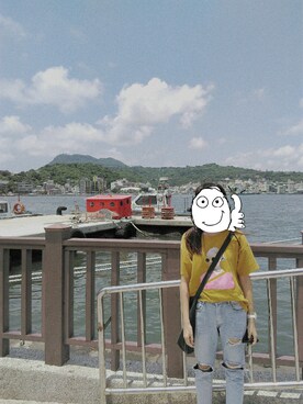 「CACO（カコ）のアイテム（パンツ）」を使った、gyroooooさん（レディース・158cm）の夏コーディネート