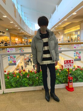 「LIDNM（リドム）のアイテム（ダウンジャケット/コート）」を使った、Yu-kunさん（メンズ・174cm）の冬コーディネート