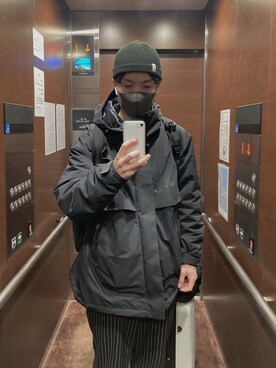 「Steven Alan（スティーブンアラン）のアイテム（帽子）」を使った、hikaruさん（メンズ・172cm）の冬コーディネート
