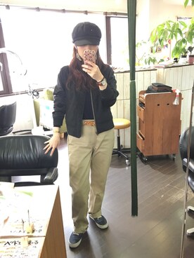 「SEVENDAYS=SUNDAY（セブンデイズサンデイ）のアイテム（MA-1）」を使った、miyuさん（レディース・164cm）の春コーディネート