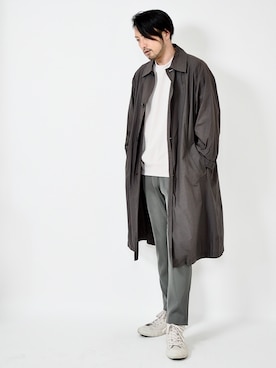 「BEAMS（ビームス）のアイテム（ステンカラーコート）」を使った、rose92さん（メンズ・175cm）の春コーディネート