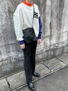 「ADER error」｜「アイテム（スウェット）」を使った、とっぴーさん（メンズ・173cm）の冬コーディネート