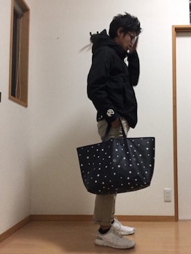 「NIKE 10AC（ナイキ テンエーシー）のアイテム（ナイロンジャケット）」を使った、max190さん（メンズ・170cm）の冬コーディネート
