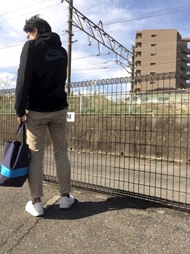 「仕事着」｜「アイテム（ナイロンジャケット）」を使った、max190さん（メンズ・170cm）の冬コーディネート
