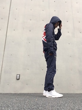 「F.C.R.B.（エフシーアールビー）のアイテム（ナイロンジャケット）」を使った、max190さん（メンズ・170cm）の春コーディネート