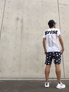 「F.C.R.B.（エフシーアールビー）のアイテム（アンダーウェア）」を使った、max190さん（メンズ・170cm）の夏コーディネート