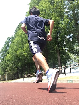 「F.C.R.B.（エフシーアールビー）のアイテム（アンダーウェア）」を使った、max190さん（メンズ・170cm）の夏コーディネート
