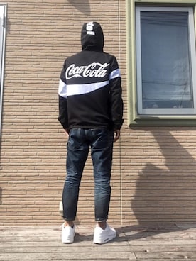 「F.C.R.B.（エフシーアールビー）のアイテム（ナイロンジャケット）」を使った、max190さん（メンズ・170cm）の冬コーディネート