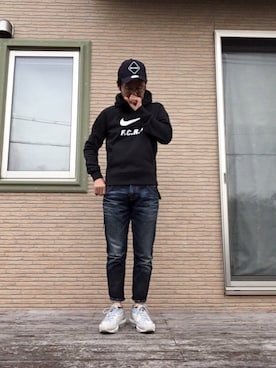 「F.C.R.B.（エフシーアールビー）のアイテム（キャップ）」を使った、max190さん（メンズ・170cm）の春コーディネート