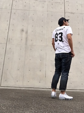 「F.C.R.B.（エフシーアールビー）のアイテム（帽子）」を使った、max190さん（メンズ・170cm）の夏コーディネート
