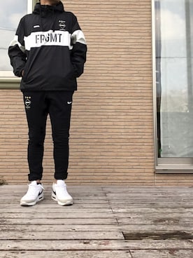 「アイテム（ナイロンジャケット）」を使った、max190さん（メンズ・170cm）の冬コーディネート