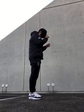 「F.C.R.B.（エフシーアールビー）のアイテム（ダウンジャケット/コート）」を使った、max190さん（メンズ・170cm）の冬コーディネート