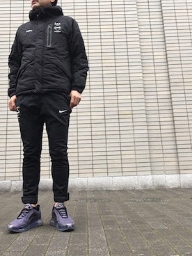 「F.C.R.B.（エフシーアールビー）のアイテム（ダウンジャケット/コート）」を使った、max190さん（メンズ・170cm）の春コーディネート