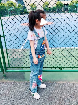 「JAM（ジャム）のアイテム（サロペット/オーバーオール）」を使った、Ada❤R🌈さん（キッズ・122cm）の春コーディネート