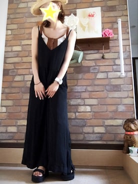 「moussy」｜「アイテム（サロペット/オーバーオール）」を使った、Hi_kaさん（レディース・160cm）の夏コーディネート