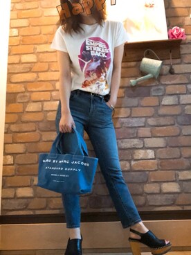 「MOUSSY（マウジー）のWOODEN SOLE SABOT（サンダル）」を使った、Hi_kaさん（レディース・160cm）の春コーディネート