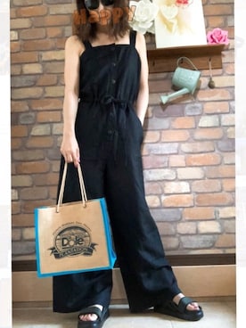 「moussy」｜「アイテム（つなぎ/オールインワン）」を使った、Hi_kaさん（レディース・160cm）の夏コーディネート