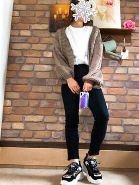 「虎ピアス」｜Hi_kaさん（レディース・160cm）の冬コーディネート