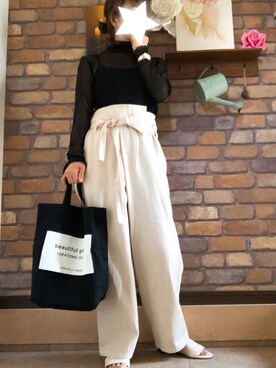 「シア―ブラウス」｜「アイテム（腕時計）」を使った、Hi_kaさん（レディース・160cm）の春コーディネート