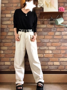 「ZOCALO（ソカロ）のアイテム」を使った、Hi_kaさん（レディース・160cm）の春コーディネート