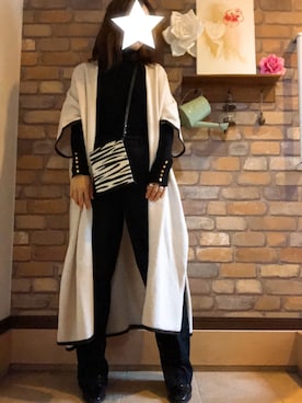 「秋のマイ旬スタイル」｜「アイテム（ポンチョ）」を使った、Hi_kaさん（レディース・160cm）の秋コーディネート