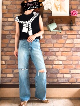 Rodeo Crowns ロデオクラウンズ のカーディガン ボレロを使った人気ファッションコーディネート Wear
