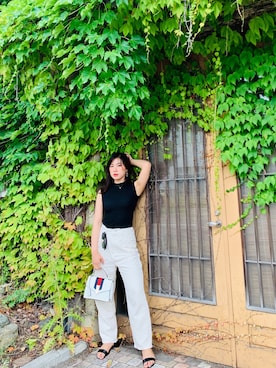 「travel」｜「アイテム（サンダル）」を使った、Hanui90sさん（レディース・163cm）の夏コーディネート