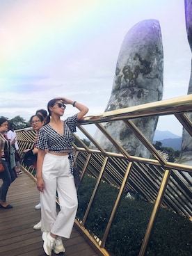 「travel」｜「アイテム（トップス）」を使った、Hanui90sさん（レディース・163cm）の秋コーディネート