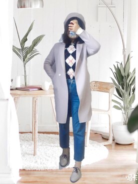 「可爱」｜大脸猫皮儿さん（レディース・166cm）の冬コーディネート
