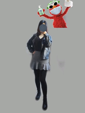 「帅气」｜大脸猫皮儿さん（レディース・166cm）の春コーディネート