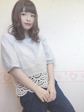 「MERLOT（メルロー）のアイテム（キャミソール）」を使った、Nachiko.さん（レディース・150cm）の夏コーディネート