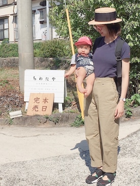 「THE SHINZONE（ザ　シンゾーン）のハイウエストチノパンツ（チノパンツ）」を使った、kimichan93さん（レディース・161cm）の夏コーディネート