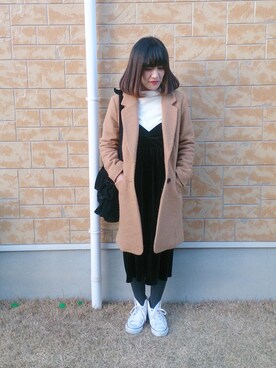 「one way（ワンウェイ）のアイテム（ダウンジャケット/コート）」を使った、RinRinさん（レディース・155cm）の冬コーディネート