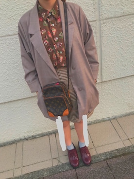 「SPINNS（スピンズ）のアイテム（ポロシャツ）」を使った、キオさん（レディース・152cm）の春コーディネート