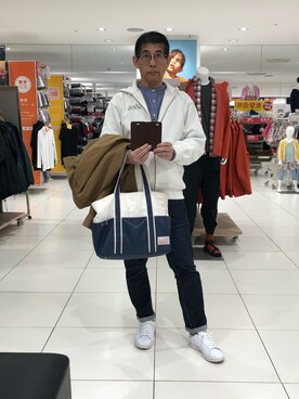 「NANO universe（ナノユニバース）のアイテム（ステンカラーコート）」を使った、じゅんさん（メンズ・170cm）の春コーディネート