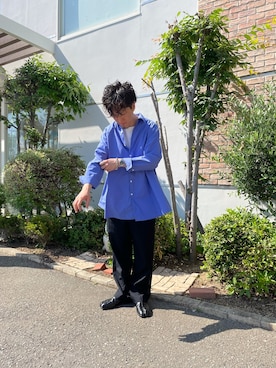 「THEE（シー）のアイテム」を使った、内田貴行さん（メンズ・174cm）の春コーディネート