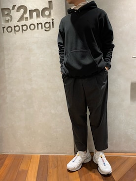 「ATON（エイトン）のアイテム（Tシャツ/カットソー）」を使った、_さん（メンズ・175cm）の秋コーディネート