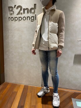 「ATON（エイトン）のアイテム（Tシャツ/カットソー）」を使った、_さん（メンズ・175cm）の秋コーディネート