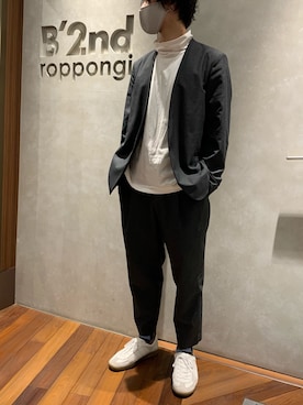 「ATON（エイトン）のアイテム（Tシャツ/カットソー）」を使った、_さん（メンズ・175cm）の秋コーディネート