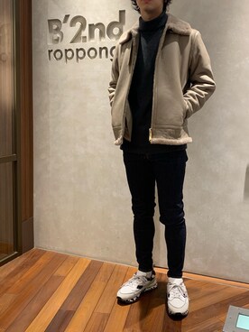 「B'2nd（ビーセカンド）のアイテム（シューズ）」を使った、_さん（メンズ・175cm）の秋コーディネート