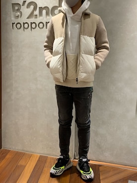 「B'2nd（ビーセカンド）のアイテム（シューズ）」を使った、_さん（メンズ・175cm）の冬コーディネート