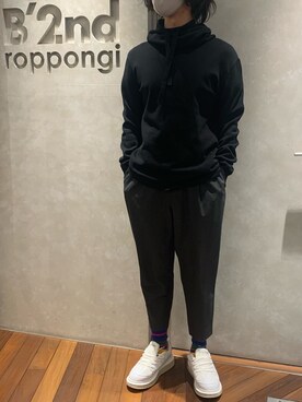 「B'2nd（ビーセカンド）のアイテム（スニーカー）」を使った、_さん（メンズ・175cm）の冬コーディネート