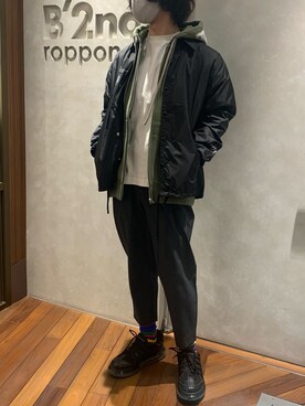 「B'2nd（ビーセカンド）のアイテム（シューズ）」を使った、_さん（メンズ・175cm）の冬コーディネート