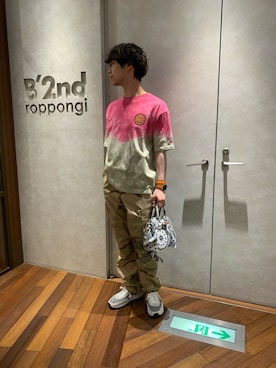 「B'2nd（ビーセカンド）のアイテム（バッグ）」を使った、_さん（メンズ・175cm）の夏コーディネート
