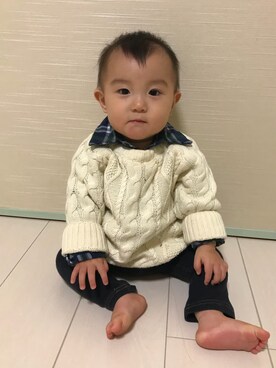 「Baddy Lee（バディリー）のアイテム」を使った、rideさん（キッズ・70cm）の秋コーディネート