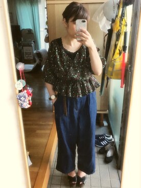 「レースタンク」｜「アイテム（アナログ腕時計）」を使った、umi**さん（レディース・154cm）の夏コーディネート