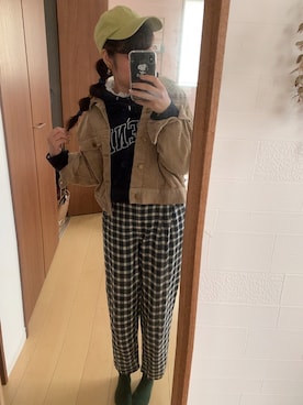 「フリルネック」｜「アイテム（その他アウター）」を使った、umi**さん（レディース・154cm）の秋コーディネート