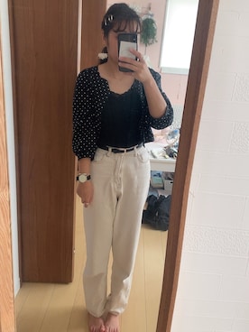 「ショート丈トップス」｜「アイテム（アナログ腕時計）」を使った、umi**さん（レディース・154cm）の秋コーディネート