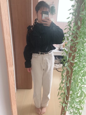 「ショート丈トップス」｜「アイテム（アナログ腕時計）」を使った、umi**さん（レディース・154cm）の秋コーディネート
