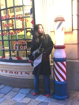 「USJ」｜「アイテム（財布/小物）」を使った、미미さん（レディース・158cm）の冬コーディネート